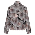 thumbnail image 6 of Jackets for Women Winter Coat Jackets Flannel Stand Collar Jacket(Delicate Mushroom Textured Pattern,Size:S-4XL), 6 of 7