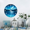 thumbnail image 2 of Blue Wall Clock 16 Inch Silent Non Ticking Large Modern Moon Ocean Wall Clocks Battery Operated Round Decotative Wall Clocks for Kitchen Living Room Office, 2 of 7