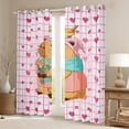 thumbnail image 2 of Castle Fairy Capybara Black Out Curtains,Pink Love Heart Curtains Pack of 2 (42x63 Each), 2 of 6