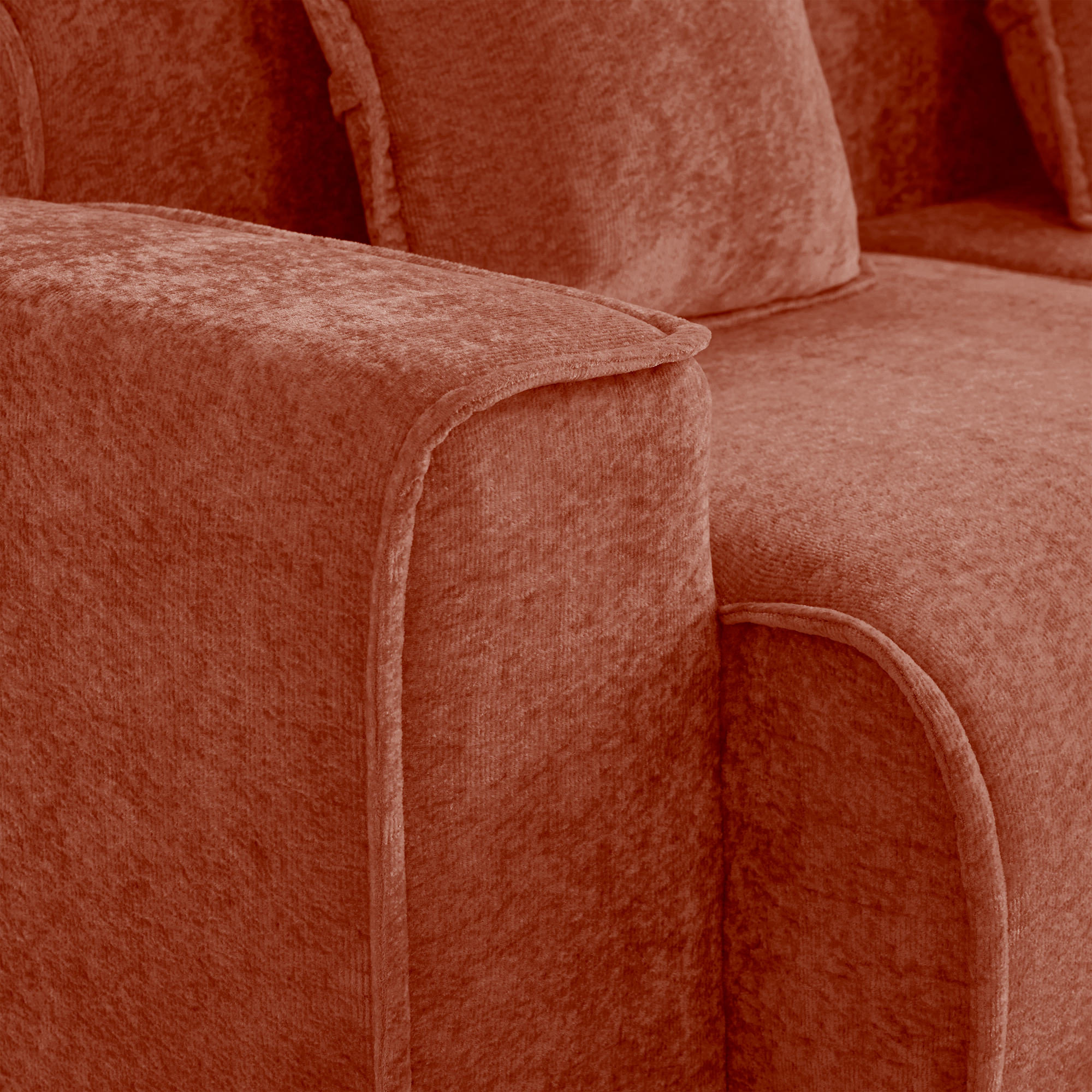 Leumius 2 Seater Cloud Loveseat Sofa,Modular Velvet Fabric Deep Seat Boneless Couch with 2 Throw Pillows,Square Arm Sofa for Living Room Apartment,No Assembly,Red