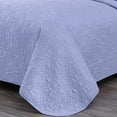 thumbnail image 4 of Chezmoi Collection Luca 3-Piece Oversized Bedspread Set, Queen Size, Lavender, Summer Quilt Lightweight Microfiber Bedspread 100 x 106, Floral Medallion Pattern Coverlet for All Season, 4 of 9