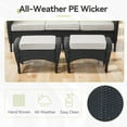 thumbnail image 5 of PARKWELL Outdoor Patio Ottoman Set of 2,All-Weather Wicker Seat Foot Rest Side Table with Removable Cushions for Porch Balcony Backyard, 5 of 7