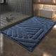 thumbnail image 3 of Xihbxyly Alfombra de Baño con Bloques de Color, Poliéster Supersuave, Alta Absorción y Secado Rápido, Base Antideslizante, Diseño Moderno, Comodidad En El Baño, 50 X 80 Cm, 3 of 3