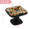 thumbnail image 3 of 4 Pcs Square Cabinet Handle Cupboard Knob Drawer Pulls Handle Sunflower Drawer Knobs with Screws Furniture Decoration, 3 of 5