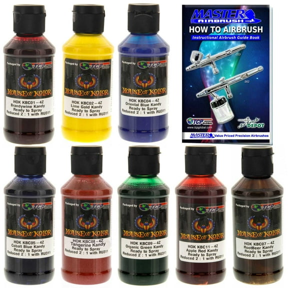 House of Kolor 4oz 8 COLOR KIT SHIMRIN KANDY Ready-to-Spray Basecoat Paint