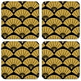 thumbnail image 1 of Vinyl Drink Coasters - Set of 4 - Gold Fans, 1 of 3
