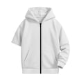 thumbnail image 2 of YUANxueke Boys & Girls Detachable Sleeve Sweatshirt Casual Fall Winter Warm Hoodie Jacket,White,15 Years, 2 of 7