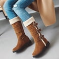 thumbnail image 7 of CHENge Boots for Women Low Heel Fashion Velvet Round Toe Zip Up Everyday Wear Durable Fall Boot Winter Snow Shoes(Brown,7), 7 of 7