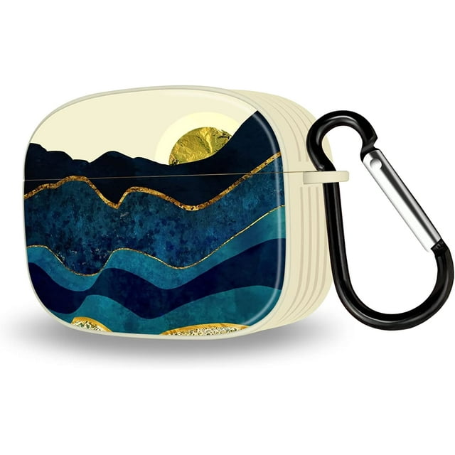 AmPm AirPods Pro Case, Apple AirPod Pro Case, Nature Mountain Forest Sunset Pattern Shockproof Protective Cover Case with Keychain for AirPods Pro (Sunrise)