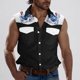 thumbnail image 5 of Camisas de Cuello para los Hombres de Moda Casual Imprimir Turndown Cuello sin Mangas Bolsillos Deportivos Tanque, Ligero Top de Verano, 5 of 5