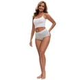 thumbnail image 5 of DARING DIVA Women's High Waisted Lace Trim Briefs Full Coverage Panties S Green, 5 of 6