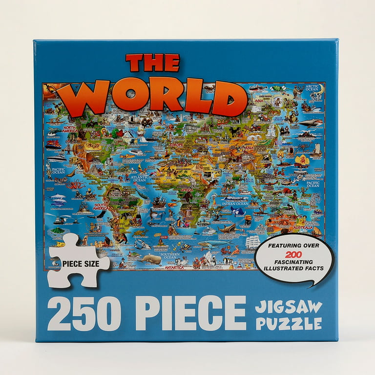 Waypoint Geographic World Map Illustrated 250-Piece Jigsaw Puzzle,  Informative Puzzles For Kids, Jigsaw Puzzles for Endless Fun, Educational  Puzzles for Personalized Gifts, 16″ x 24” 