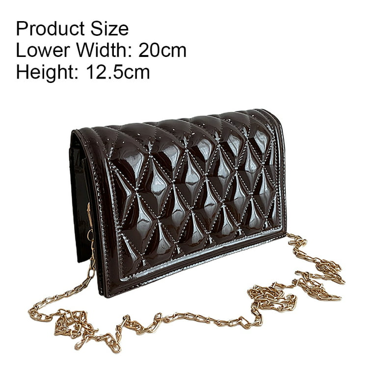 Small Women Leather Crossbody Bag for Women Clutch Purse Ladies Wallet  Designer Shoulder Bag Chain Quilted Cross Body Cell Phone Purse,Dark  brown，G25021 