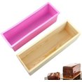 thumbnail image 1 of Molde de silicona para jabón, molde de silicona rectangular, moldes de jabón hechos a mano, molde de silicona con caja rectangular de madera para hacer jabón, velas y herramientas de bricolaje para hornear, pasteles, pan, tostadas brillar Electrónica, 1 of 4