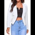 thumbnail image 3 of Blazer Corto para Mujer, Chaqueta Informal/de Trabajo de Larga con Abertura Frontal y Bolsillos XL, 3 of 8