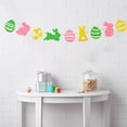 thumbnail image 5 of HongHeng 1Pc Happy Easter Banner with Bunny Easter Eggs - Spring Easter Party Banner Decor - Children Birthday - Baby Shower Anniversary Party Decorations, Gold Glitter, 5 of 6