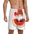 thumbnail image 2 of Sikiie Watermelon Gnome Mens Pajama Shorts, Lightweight Lounge Pant with Pockets Soft Sleep Pj Shorts for MenMedium, 2 of 6
