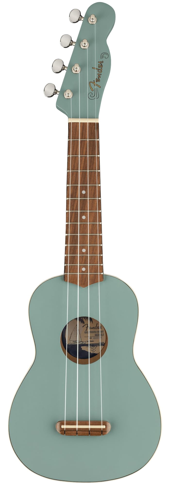 Fender Venice Soprano Ukulele - Sonic Gray Bundle with Gig Bag, Tuner, and Austin Bazaar Instructional Video