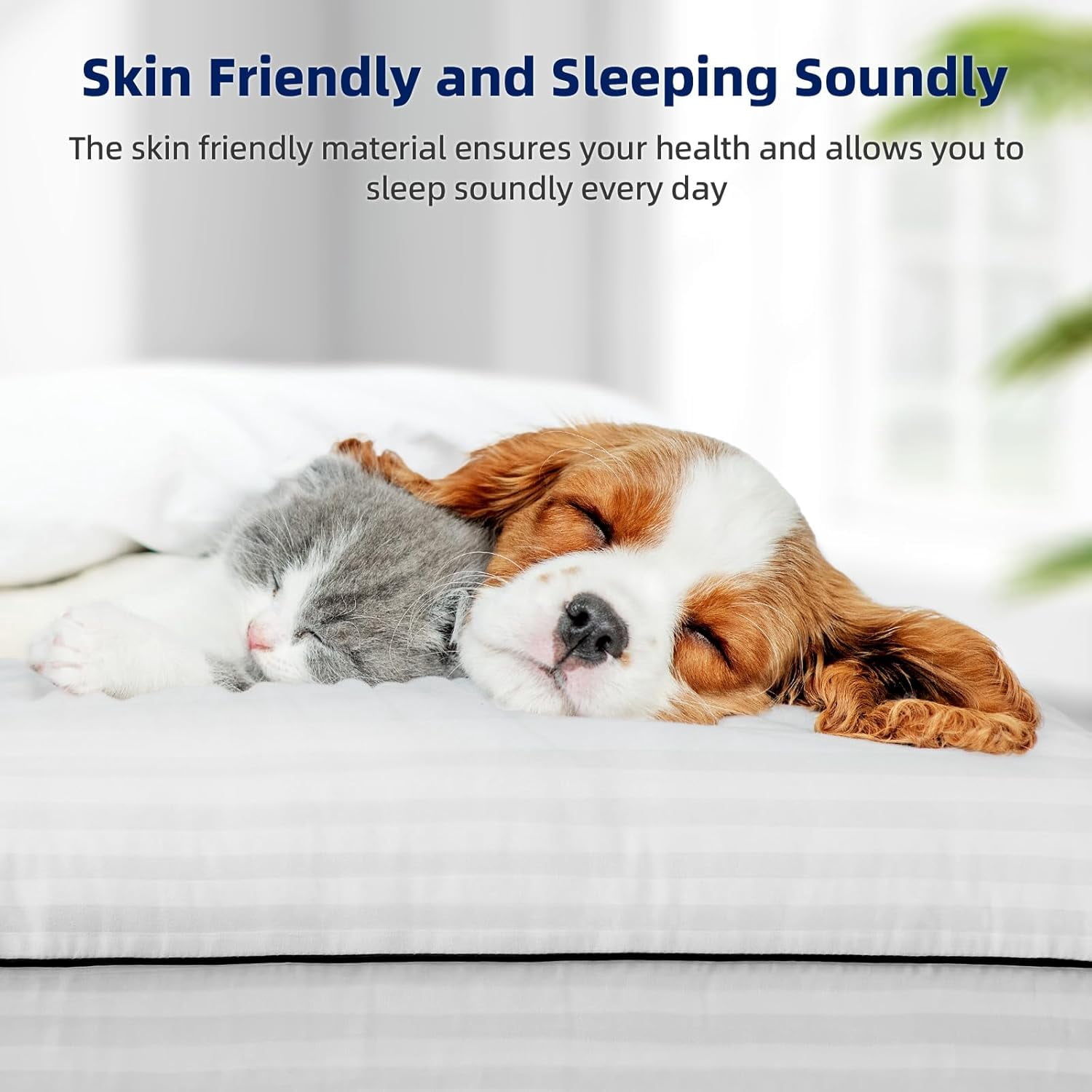 Bed Pillows Queen Size Set of 2, Soft and Supportive with Down Alternative Microfiber Filled Pillows for Stomach or Side Sleepers, Hotel Collection, Cooling Supportive Pillow White