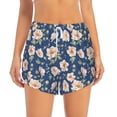 thumbnail image 2 of Vsdgher Flower Print Women's Running Double Layer Shorts High Waisted with Pockets Elastic Yoga Workout Athletic Gym Sports, 2 of 8