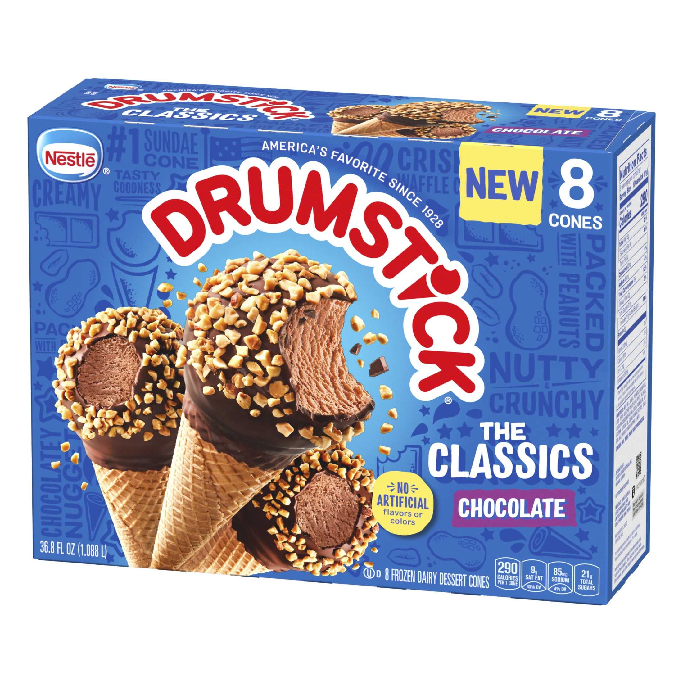 Drumstick Chocolate Sundae Cones, Kosher 8 Count