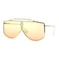 thumbnail image 3 of SA106 Retro Shield Oceanic Lens Oversize Flat Top Metal Sunglasses Gold Yellow Orange, 3 of 4
