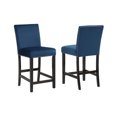 thumbnail image 3 of Miekor Furniture Transitional 5pc Round Counter Height Dining Table Set Faux Marble Upholstered Royal Blue Fabric Dining Room Wooden Furniture W5U586, 3 of 8