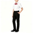 thumbnail image 2 of Odeerbi Niños 3 Piezas Caballero Traje Formal Preppy Traje de Manga Corta Camisa de Vestido y Pantalones de Traje Con Corbata Colegial Conjunto de Uniforme, 2 of 6
