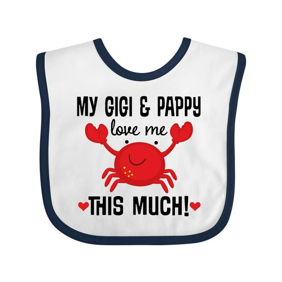 Inktastic Gigi and Pappy Love Me This Much Boys or Girls Baby Bib