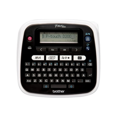 Brother P-Touch PT-D200 Label Maker, 2 Lines, 6-1/2"w x 6-1/10"d x 2-7/10"h