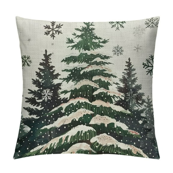 PHYHOO Christmas Trees Throw Pillow Cover, Winter Holiday Cushion Case Decoration for Sofa Couch