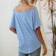 thumbnail image 4 of Camisetas de Manga Corta con Hombros Descubiertos para Mujer Camisetas Sexys con Hombros Descubiertos Camisetas Informales Sueltas ANGGREK Otros, 4 of 6