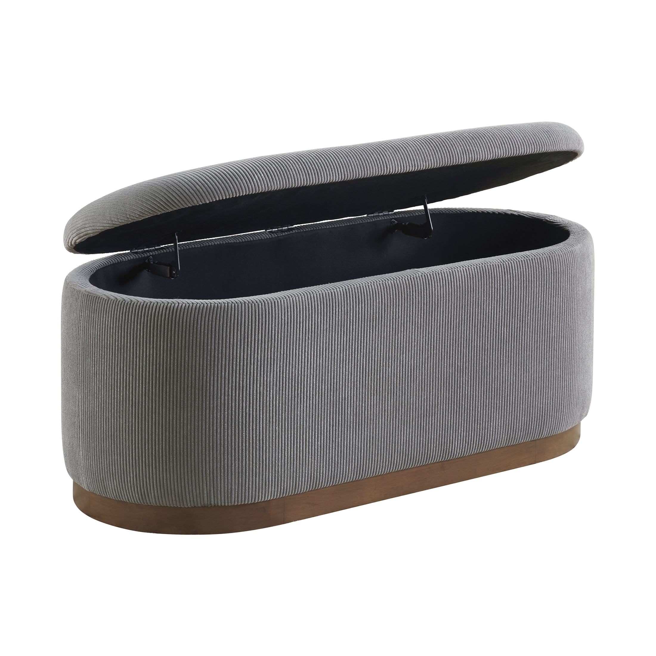 OakvillePark Lornwell Corduroy Lift Top Storage Bench, Gray