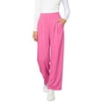 thumbnail image 5 of QATAINLAV Wide Leg Yoga Pants for Women Casual Loose Cozy High Waist Sweatpants Solid Color Sports Athletic Trousers with Pockets, Hot Pink, M, 5 of 6