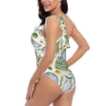 thumbnail image 4 of Gaeub Vintage Utensils Women's One Shoulder Ruffle Tummy Control Swimwear for Swimming Surfing Beach Party - Large, 4 of 8