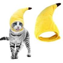 Pet Enjoy Cat Banana Hat Headwear,Cat Dog Soft Headgear Costume Pet Banana Cap,Funny Fruit Banana Apparel for Cats Kitten Puppy Small Dogs