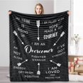 thumbnail image 6 of Inspirational Healing Blanket, Unique Sympathy Gifts, Comfort Gifts for Cancer Patients, Motivational Gifts for Mastectomy Patients (60x50, Black), 6 of 6
