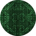 thumbnail image 1 of Ahgly Company Indoor Round Abstract Green Modern Area Rugs, 5' Round, 1 of 4