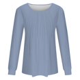 thumbnail image 4 of QASIEATN Sweatshirt for Graceful Women Fashion, Fall Tops Loose Fit Pleated Long Sleeve Shirts Casual Crewneck Floral Print Blouse Plus Size Tees, Womens Fall Tops, 4 of 5