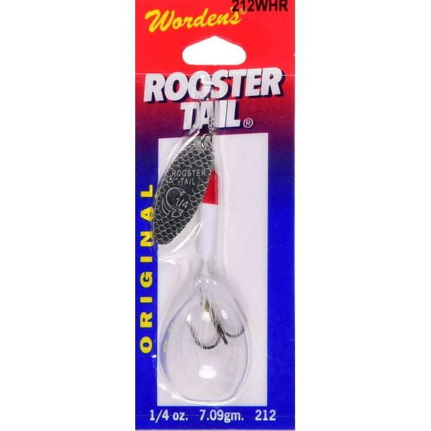 Yakima Bait Worden's Original Rooster Tail Lure, White & Red, 1/4 oz