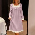 thumbnail image 5 of Plus Size Nightgowns for Women,Lace Nightdress Cute Ribbed Square Neck Maxi Length Sleepwear,Valentines Day Gifts for Her, 5 of 6