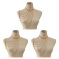 thumbnail image 1 of relayinert Body Chain Multi layers One Shoulder A Jewellery Tassels Necklaces Golden 3Set, 1 of 6