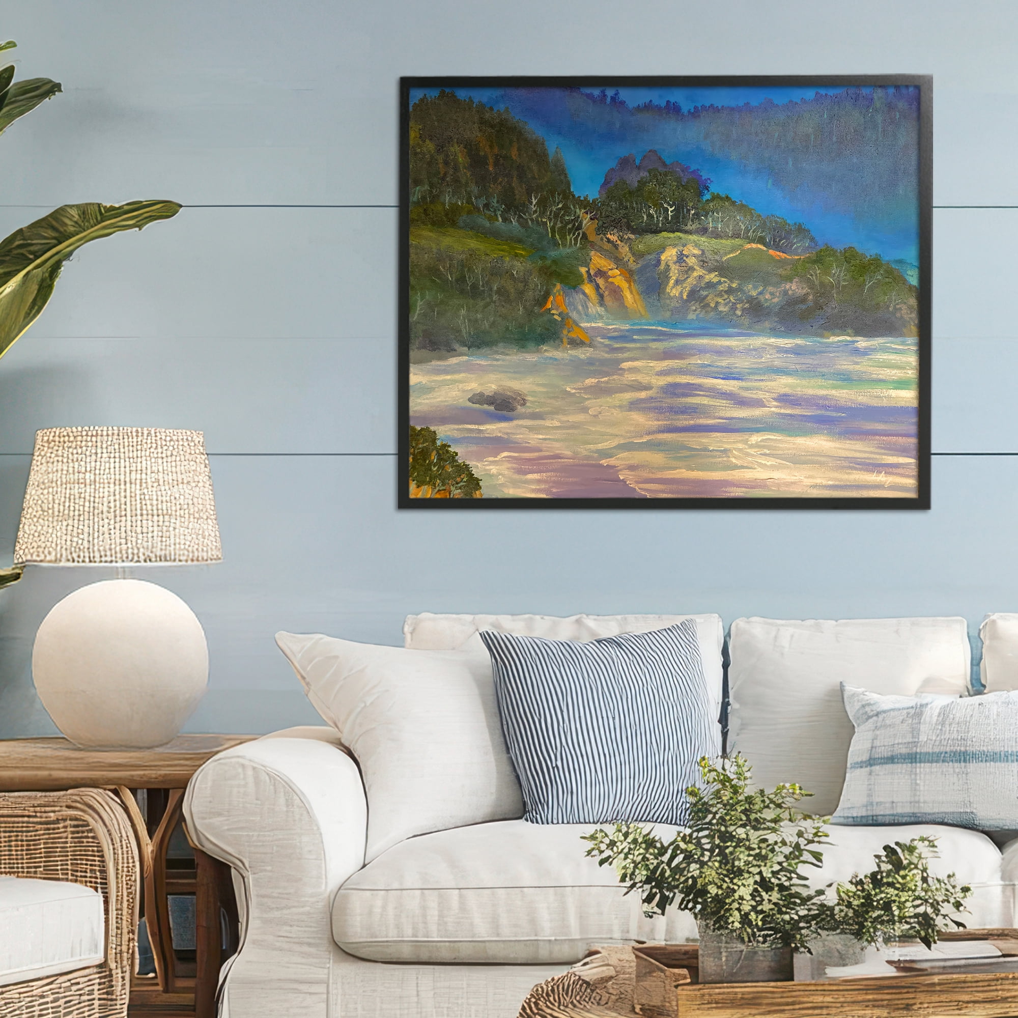 Stupell Industries Natural Wilderness Coastline Black Framed Giclee Art, design by Lee Ann Zirbes