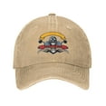 thumbnail image 1 of DouZhe Adjustable Washed Cotton Baseball Cap - Riding Motorcycle Skull Prints Vintage Dad Hat Unisex Sports Caps (Yellow), 1 of 6