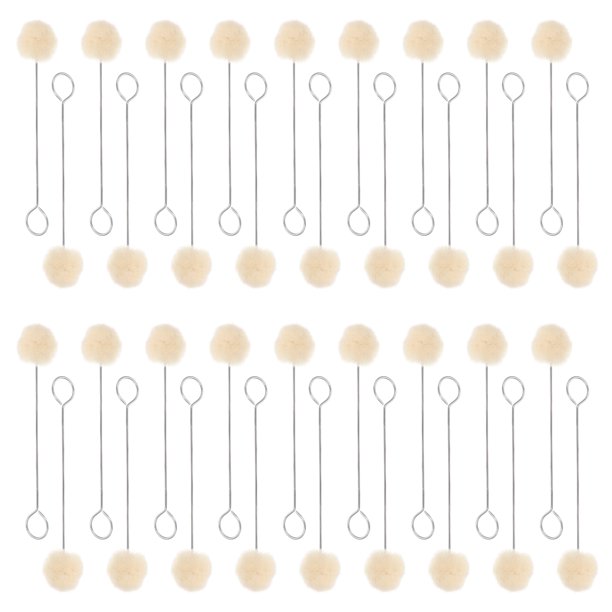 50 piezas de aplicador de bolas de lana para manualidades de cuero, pincel para teñir bolas de lana