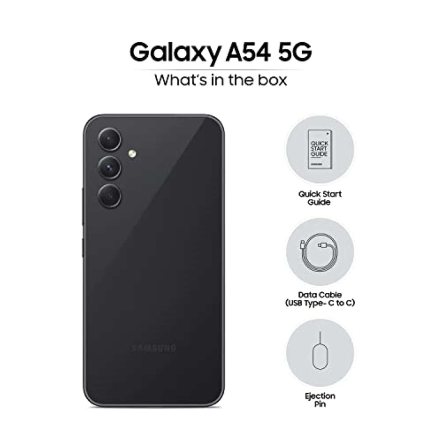 No Plan-Unlocked Device Samsung Galaxy A54 Cell Phone 128GB 6GB RAM 5000 mAh Battery GSM Unlocked Dual SIM International Version, Bluetooth 5.3, Tri-Band, Wi-Fi Direct, Graphite