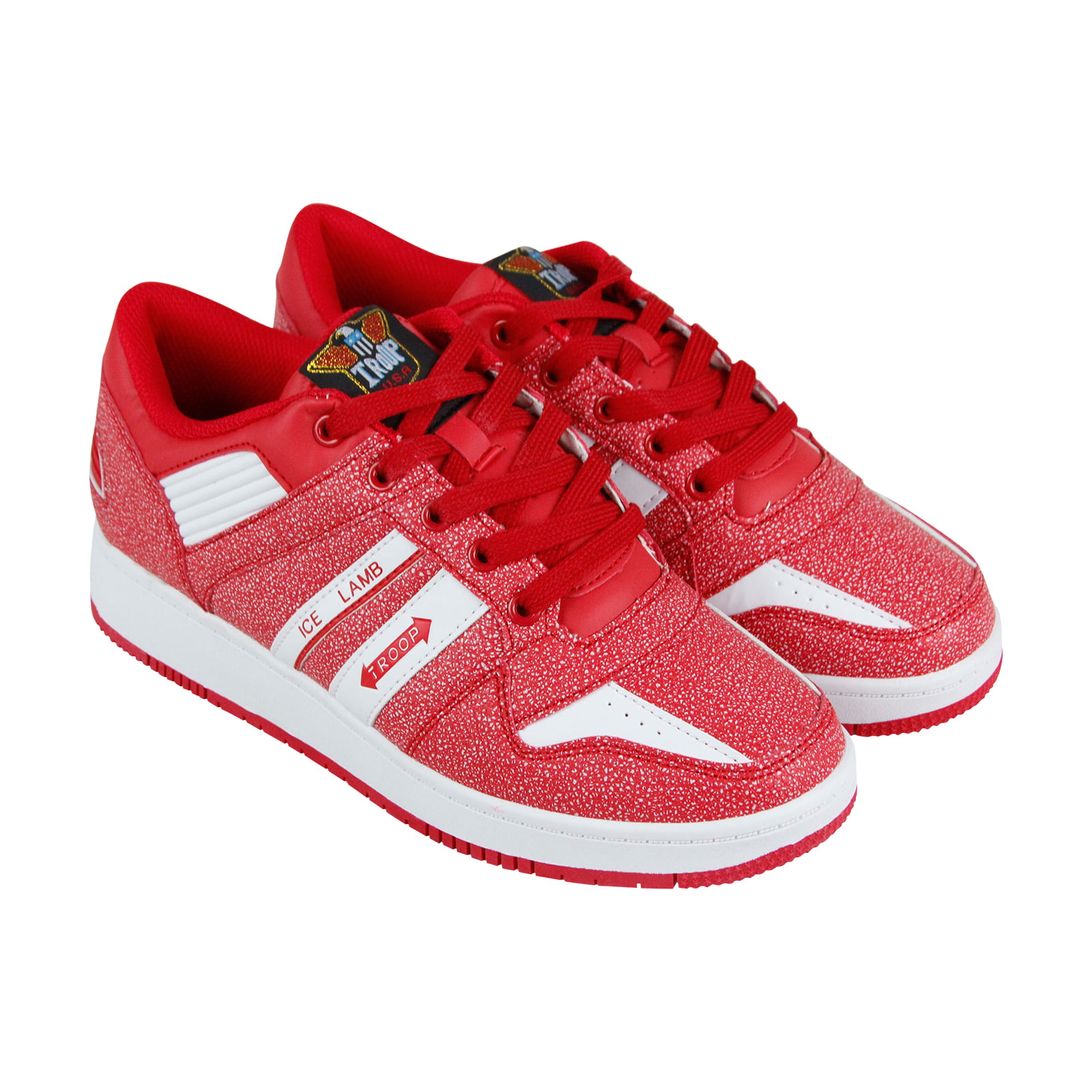Troop Ice Lamb Mens Red Leather Low 