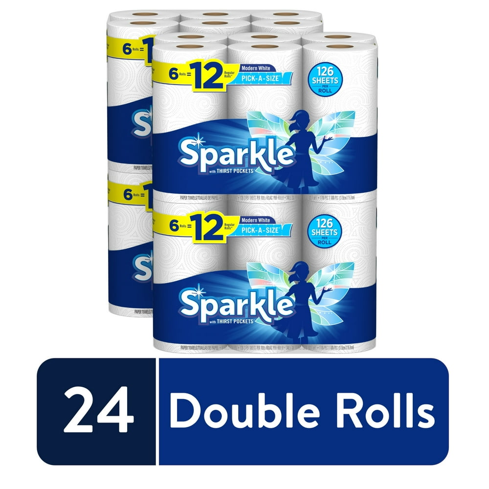 Sparkle PickASize Paper Towels, White, 24 Double Rolls