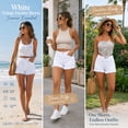 thumbnail image 6 of Jean Shorts for Women High Waisted Fringe Hem Distressed Denim Shorts Casual Stretch Summer Shorts with Pockets, 6 of 8