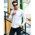 thumbnail image 2 of iClosam Men's Dress Shirt Regular Fit Solid Buttondown Work Shirt, White, 2 of 8